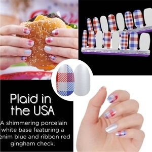 Color Street Plaid in the USA Nail Wraps in Red and Blue